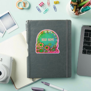 Aqua Floral Pretty Custom Inspirivity Sticker
