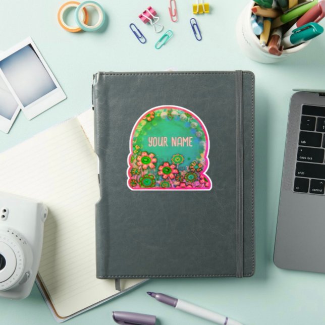 Aqua Floral Pretty Custom Inspirivity Sticker (Creator Uploaded)