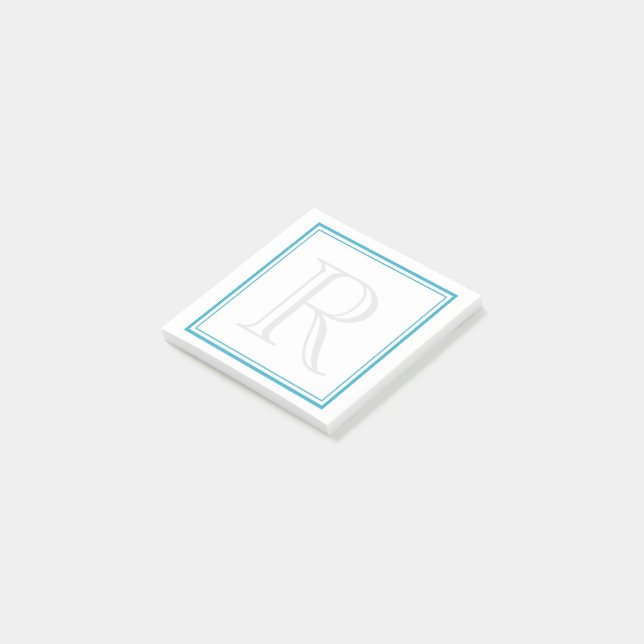 Aqua Frame Initial Post-it Notes (Angled)