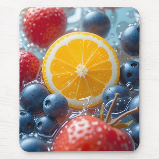 Aqua Fruit Medley Mouse Pad (Front)