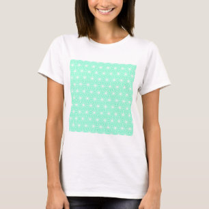 Aqua Geometric Art Deco Style Triangles Pattern T-Shirt