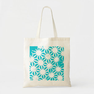 Aqua geometric pattern tote bag