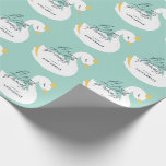 Aqua girly elegant photo beautiful swan party wrapping paper<br><div class="desc">A little princess birthday photo party decor favour gift wrap. Aqua green blue girly elegant cute beautiful swan children's birthday photograph invitation range. Stunning pink and aqua design. Water lily and lily pad design.</div>