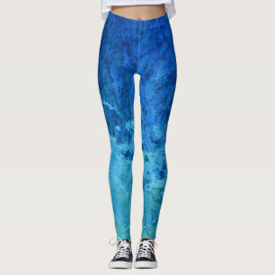 aqua glass abstract leggings