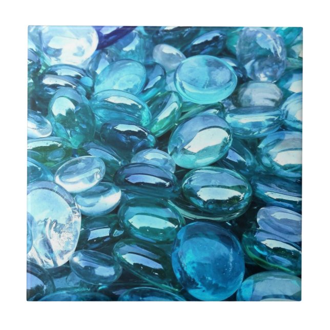 Aqua Glass Stones Tile (Front)