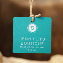 Aqua Glitter Boutique Monogram and Price