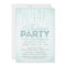 Aqua Glitter Look Bachelorette Party Invitation