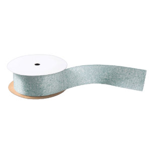 Aqua Glitter Ombre Christmas Satin Ribbon