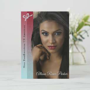 Aqua Glitz Ruby Ombre Pageant Autograph Card