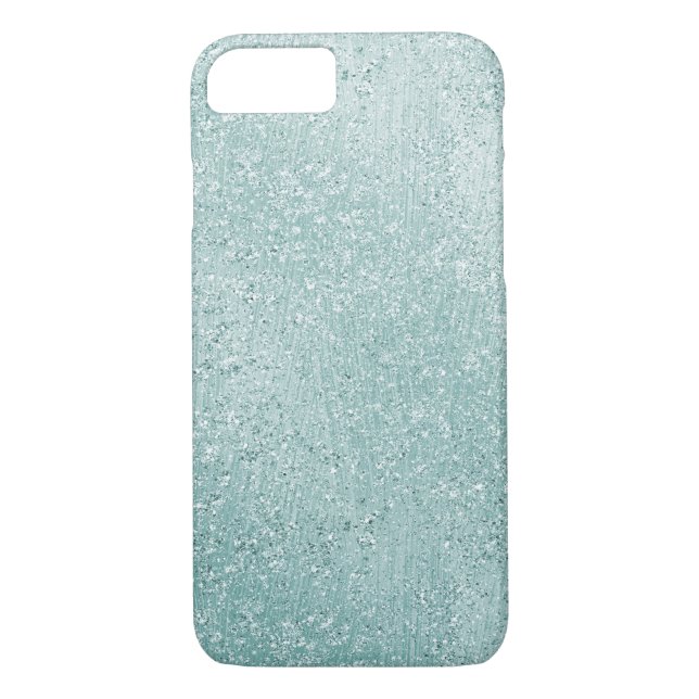 Aqua Glitzy Ombre Case-Mate iPhone Case (Back)