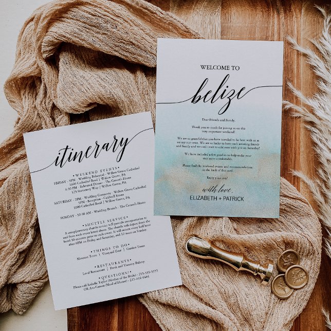 Aqua Gold Beach Belise Welcome Letter & Itinerary (Aqua Gold Beach Belize Welcome Letter & Itinerary)