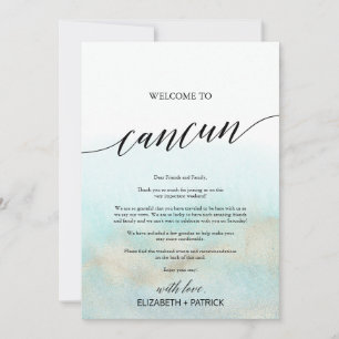 Aqua Gold Beach Cancun Welcome Letter & Itinerary