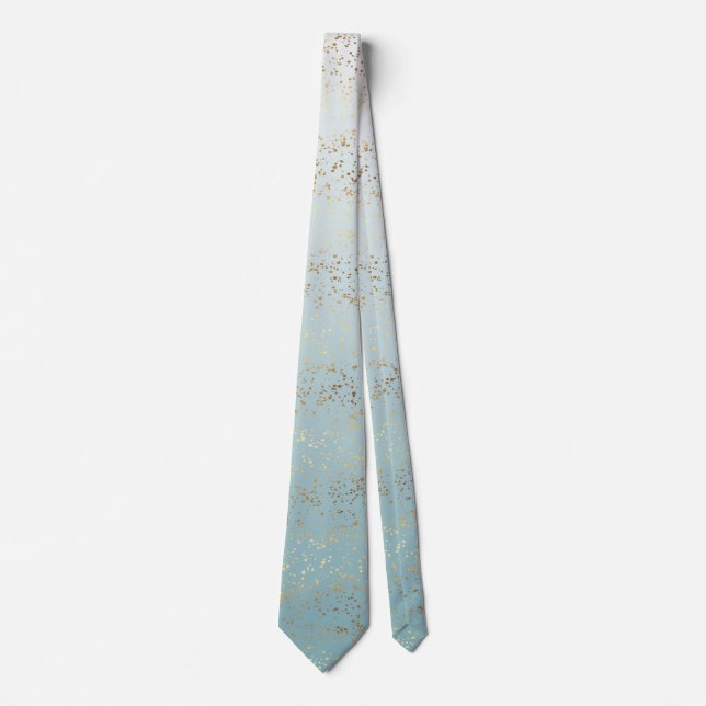 Aqua Gold Confetti Ombre Tie (Front)