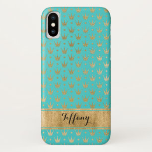 Aqua, Gold Crowns Case-Mate iPhone X Case