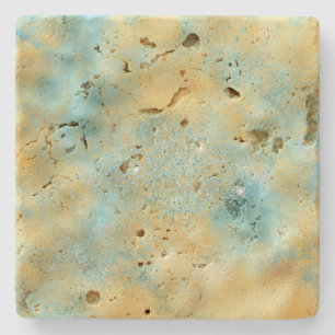  Aqua Gold Glitz Sparkle     Stone Coaster