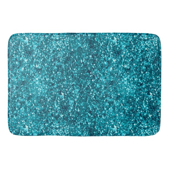 Aqua Gold Glitzy Glitter (Mermaid inspired)      Bath Mat (Front)