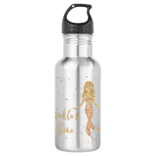 Aqua Gold Mermaid Sparkle Glitter Confetti         532 Ml Water Bottle