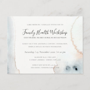 AQUA GOLD WATERCOLOUR BRUSH WORKSHOP EVENT LOGO POSTCARD