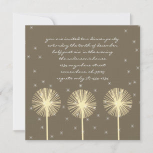 Aqua Green Dandelion  Dinner Invitations