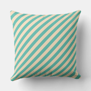 Aqua Green  Diagonal Stripe Cushion
