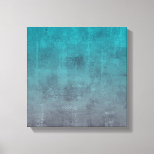 Aqua Green Grey rustic stone effect Abstract Canvas Print