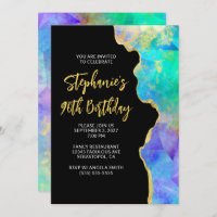 Aqua Green Multi Fire Opal Gold Glam 90th Birthday