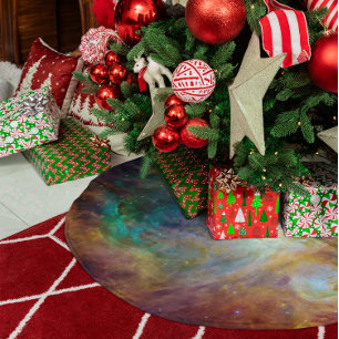 Aqua Green Orion Nebula Brushed Polyester Tree Skirt