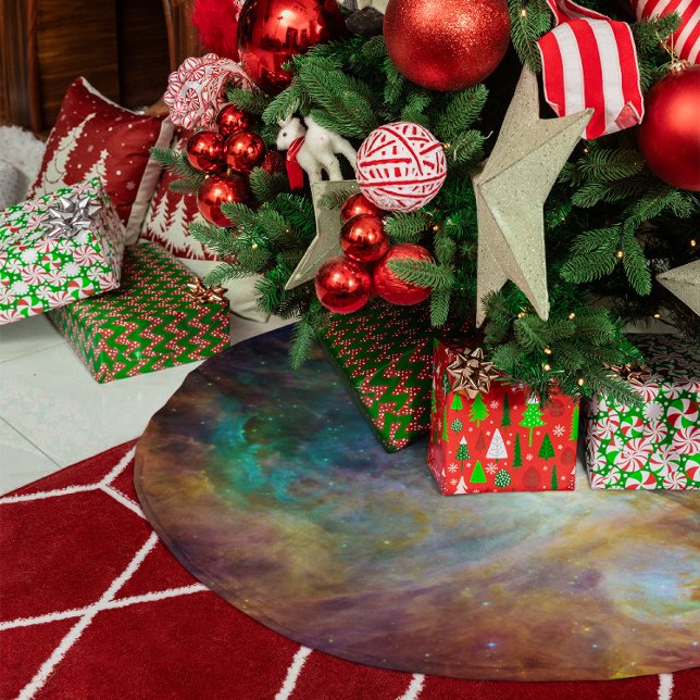 Aqua Green Orion Nebula Brushed Polyester Tree Skirt (Aqua Green Orion Nebula Brushed Polyester Tree Skirt)
