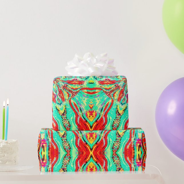 Aqua Green Party Pattern Wrapping Paper (Party Gifts)