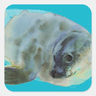 Aqua Green Square Sticker