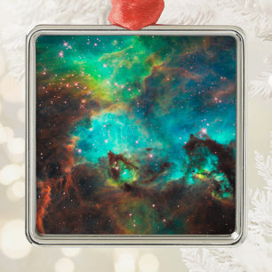 Aqua Green Star Cluster Celestial Metal Tree Decoration