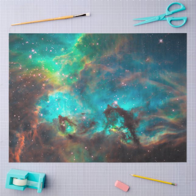 Aqua Green Star Cluster NGC 2074 LMC Tissue Paper (Craft)