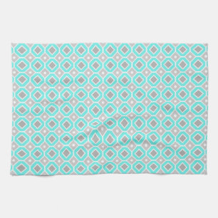 Aqua Grey Pattern Kitchen Cloth Towel