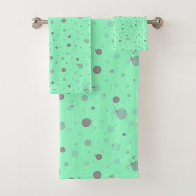 AQUA GREY SPLATTER CUSTOM TOWEL SET (Insitu)
