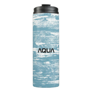 Aqua Grunge, Blue, Cool Thermal Tumbler