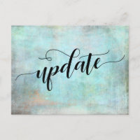 Aqua Grunge Postponed Wedding Update Notice