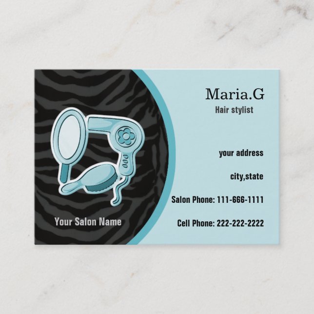 Aqua Hair Salon businesscards Appointment Card (Front)