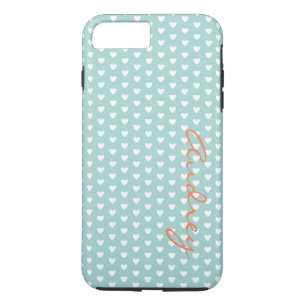 Aqua Hearts Custom Name Case-Mate iPhone Case