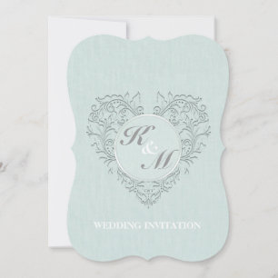 Aqua HeartyChic Invitation
