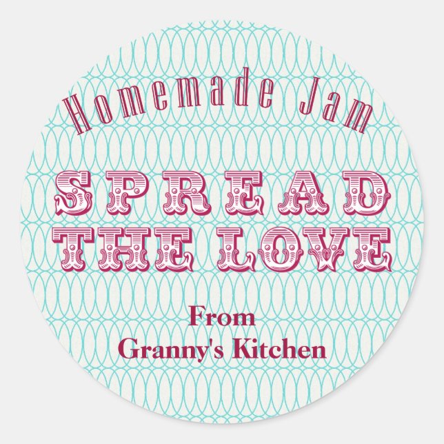 Aqua Homemade Preserves Canning Stickers (Front)