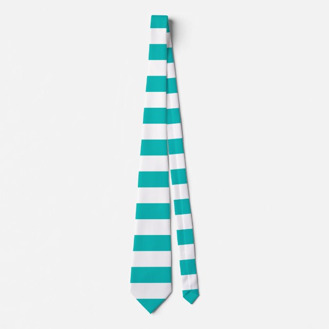 Aqua Horizontal Stripes Tie (Front)