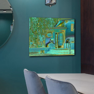 Aqua House 1 Canvas Print