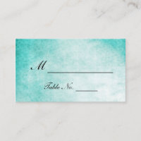 Aqua Hummingbird Watercolor Wedding Place Cards