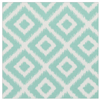 Aqua Ikat Diamonds Fabric