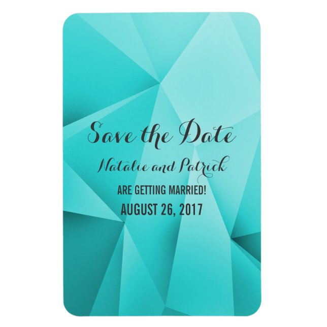 Aqua Jewel Tones Save the Date Flexi Magnet (Vertical)