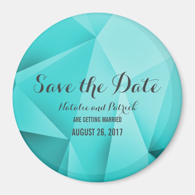 Aqua Jewel Tones Save the Date Magnet (Front)