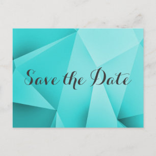 Aqua Jewel Tones Save the Date Postcard