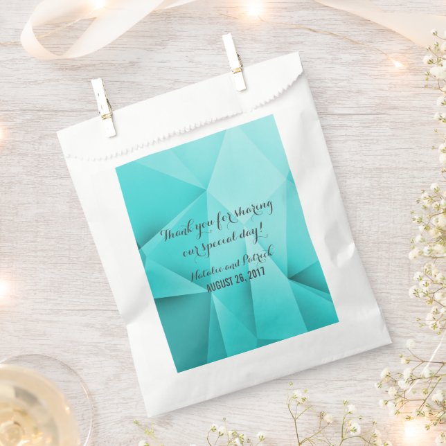 Aqua Jewel Tones Wedding Favour Bags (Clipped)