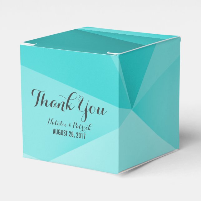 Aqua Jewel Tones Wedding Favour Boxes (Front Side)