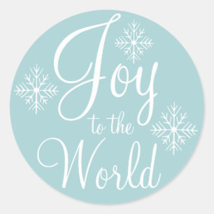 Aqua Joy to the World Stickers